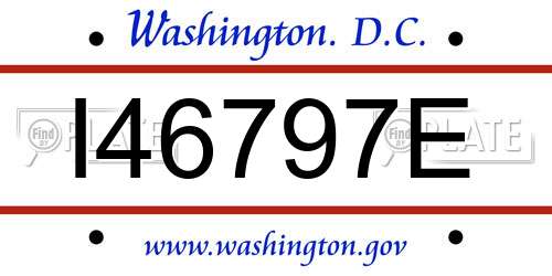 I46797E District Of Columbia License Plate