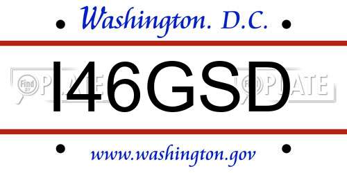 I46GSD District Of Columbia License Plate