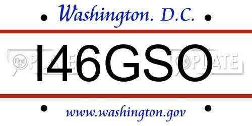 I46GSO District Of Columbia License Plate