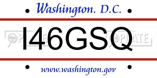 I46GSQ District Of Columbia License Plate