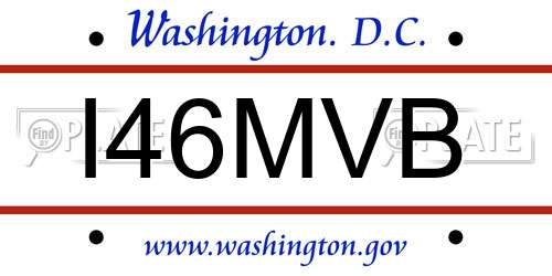 I46MVB District Of Columbia License Plate