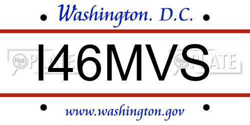I46MVS District Of Columbia License Plate