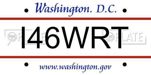 I46WRT District Of Columbia License Plate