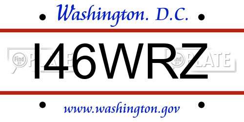 I46WRZ District Of Columbia License Plate
