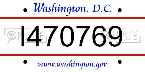 I470769 District Of Columbia License Plate