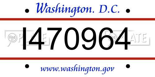I470964 District Of Columbia License Plate