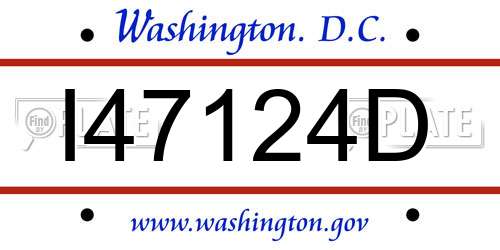I47124D District Of Columbia License Plate