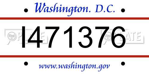 I471376 District Of Columbia License Plate