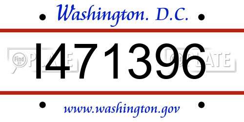 I471396 District Of Columbia License Plate