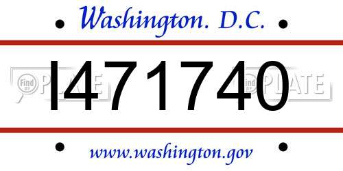I471740 District Of Columbia License Plate
