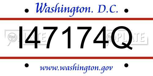 I47174Q District Of Columbia License Plate
