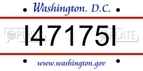 I47175I District Of Columbia License Plate