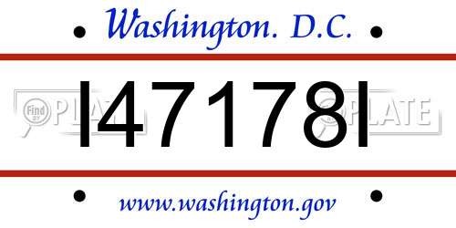 I47178I District Of Columbia License Plate
