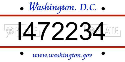 I472234 District Of Columbia License Plate