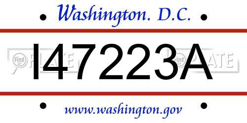I47223A District Of Columbia License Plate