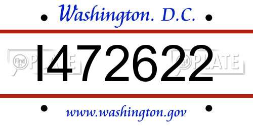 I472622 District Of Columbia License Plate