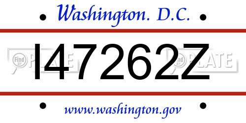 I47262Z District Of Columbia License Plate