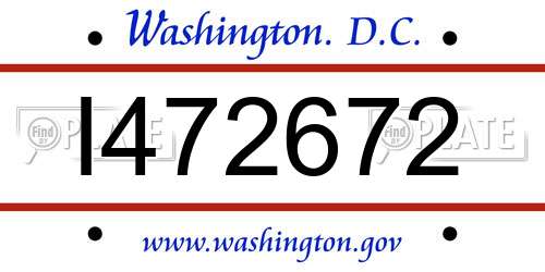 I472672 District Of Columbia License Plate