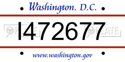I472677 District Of Columbia License Plate