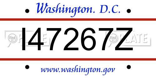 I47267Z District Of Columbia License Plate