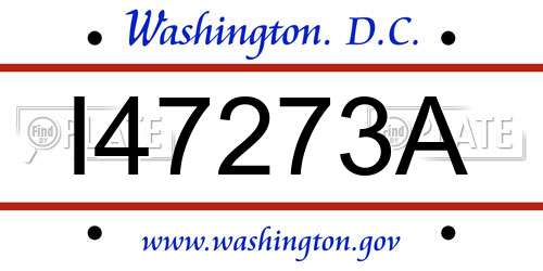 I47273A District Of Columbia License Plate