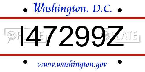 I47299Z District Of Columbia License Plate
