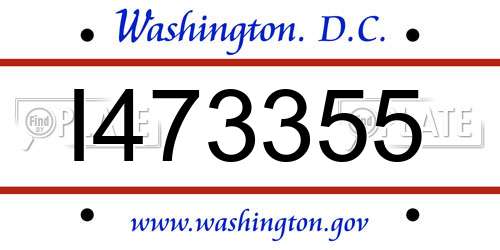 I473355 District Of Columbia License Plate