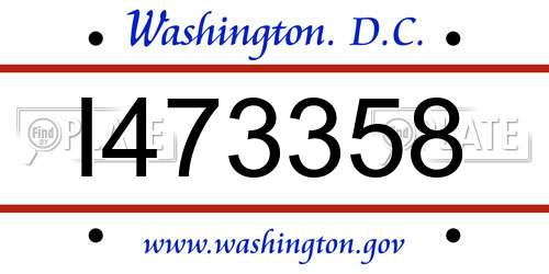 I473358 District Of Columbia License Plate