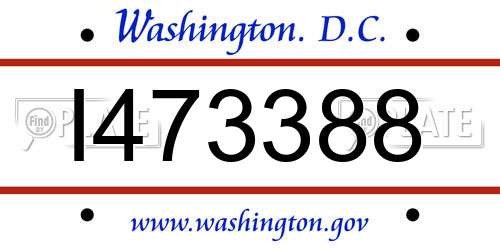 I473388 District Of Columbia License Plate