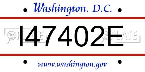 I47402E District Of Columbia License Plate