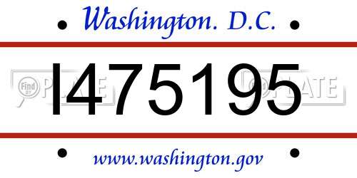 I475195 District Of Columbia License Plate