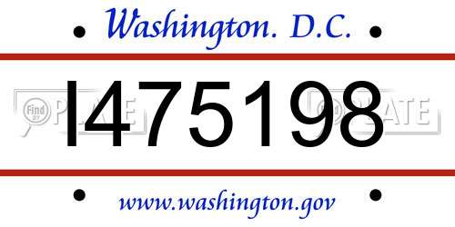 I475198 District Of Columbia License Plate