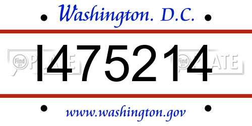 I475214 District Of Columbia License Plate