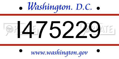 I475229 District Of Columbia License Plate