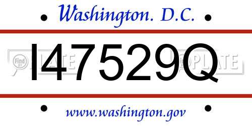 I47529Q District Of Columbia License Plate