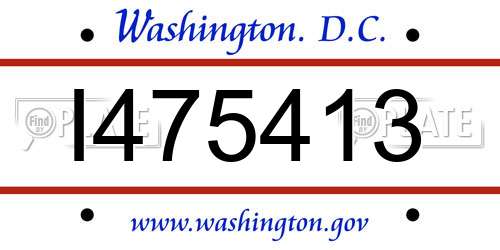 I475413 District Of Columbia License Plate
