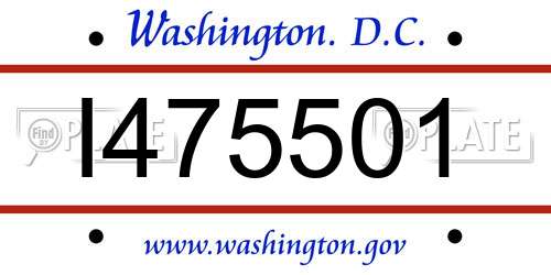 I475501 District Of Columbia License Plate