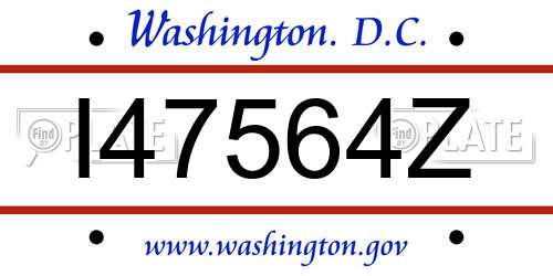 I47564Z District Of Columbia License Plate