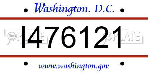 I476121 District Of Columbia License Plate