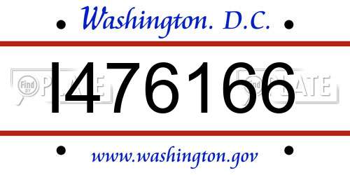 I476166 District Of Columbia License Plate