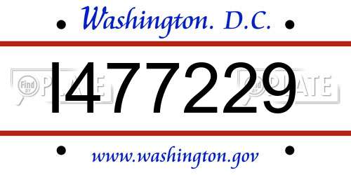 I477229 District Of Columbia License Plate