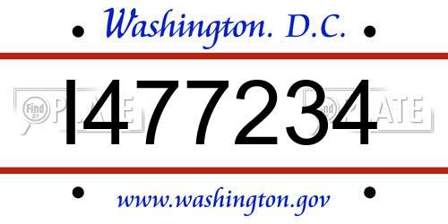 I477234 District Of Columbia License Plate