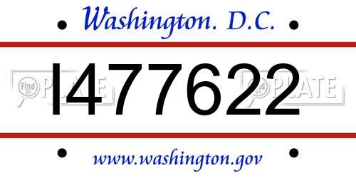 I477622 District Of Columbia License Plate