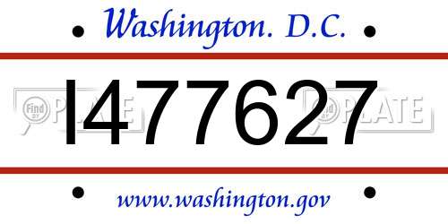 I477627 District Of Columbia License Plate