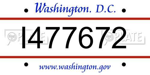 I477672 District Of Columbia License Plate