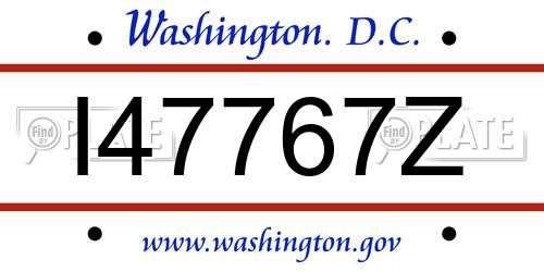 I47767Z District Of Columbia License Plate