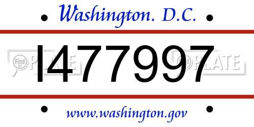 I477997 District Of Columbia License Plate
