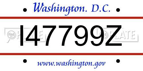I47799Z District Of Columbia License Plate