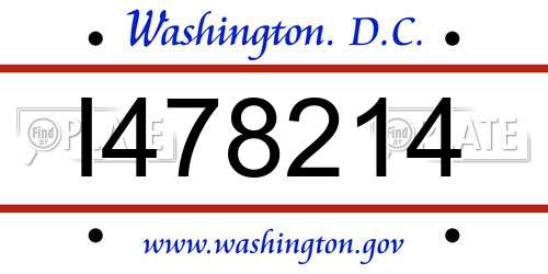 I478214 District Of Columbia License Plate