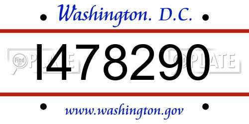 I478290 District Of Columbia License Plate